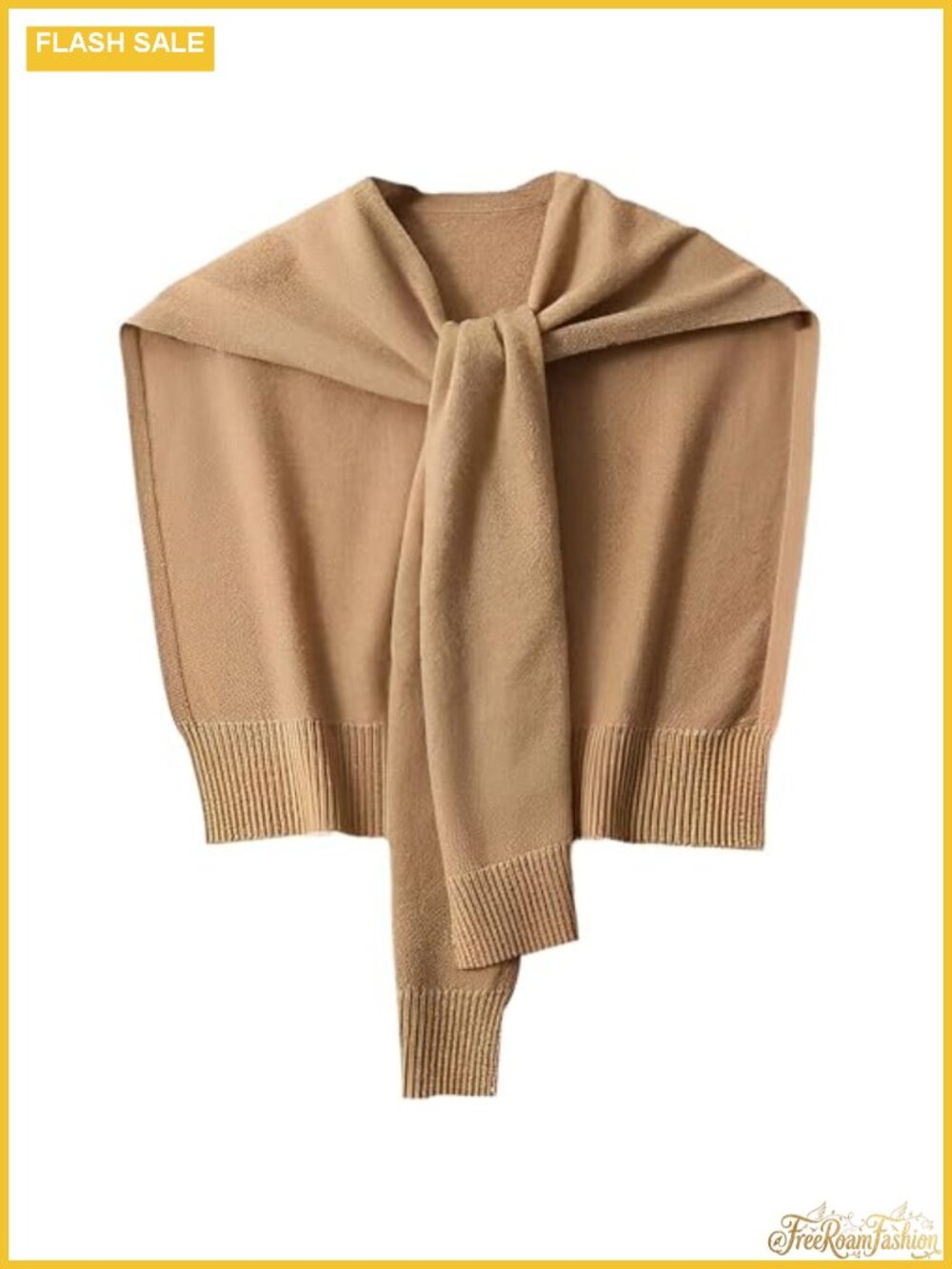 Sweater Knit Shawl Wrap Women Knotted Poncho Scarf Cape
